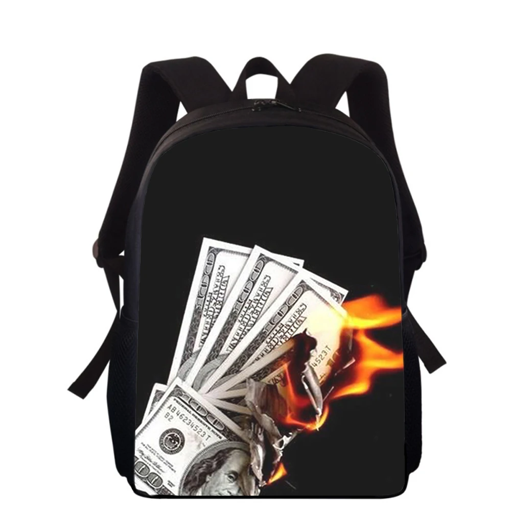 USD dollar money 15” 3D Print Kids Backpack Primary School Bags for Boys Girls Back Pack Students School Book Bags