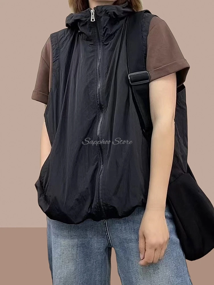 Unisex Hooded Vest Workwear Pet Beautician Work Clothes Uniform Groomer Smock M-4XL Hair Cutting Cape Hairdresser Apron Gown