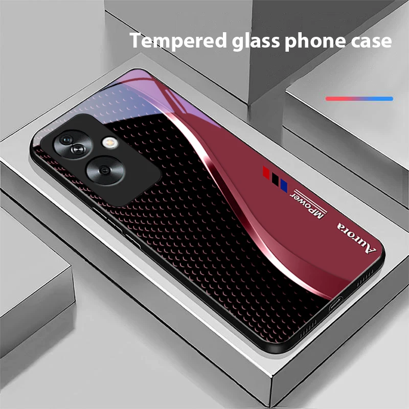 Sleek Black Phone Case with Tempered Glass Protection