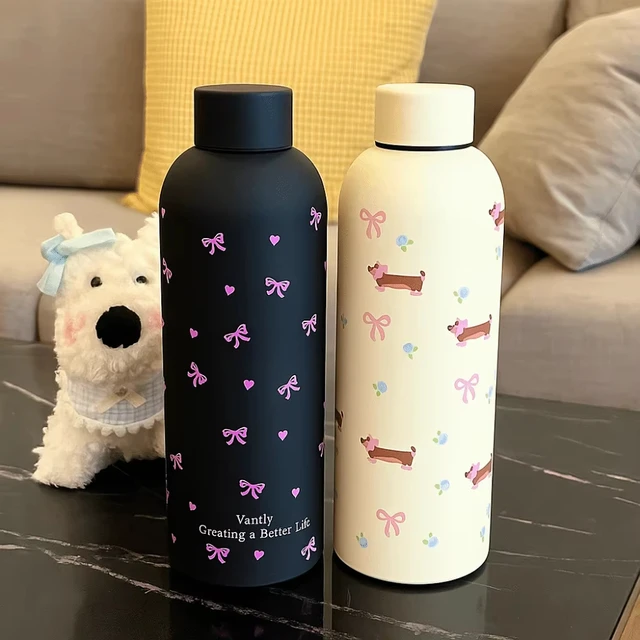 500ML Insulated Cup with Bow Tie Sausage Dog Pattern, Dual Wall Car Mug, Small Mouth Stainless Steel Travel Thermos Bottle 3