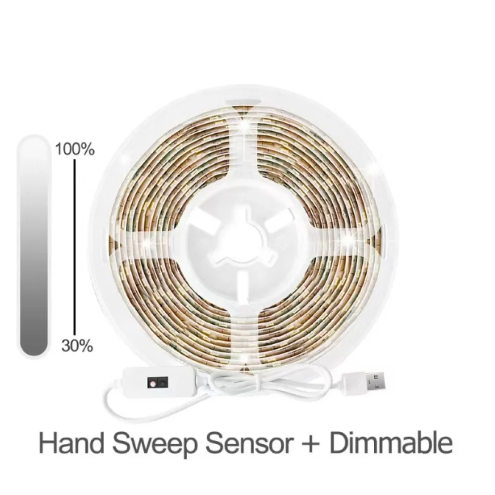 LED Strip Lamp DC USB 5V intelligent dimmer hand sweep induction switch control backlight tape TV lamp tape bedroom home decorat
