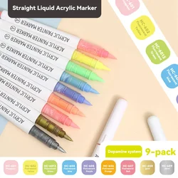 Vibrant Acrylic Marker Set for Creative Art & Crafts (9 Pack) (SET E)