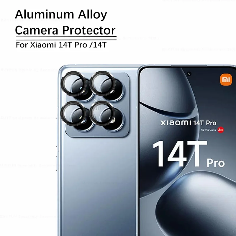 Premium 3D Tempered Glass Camera Protector with Metal Ring