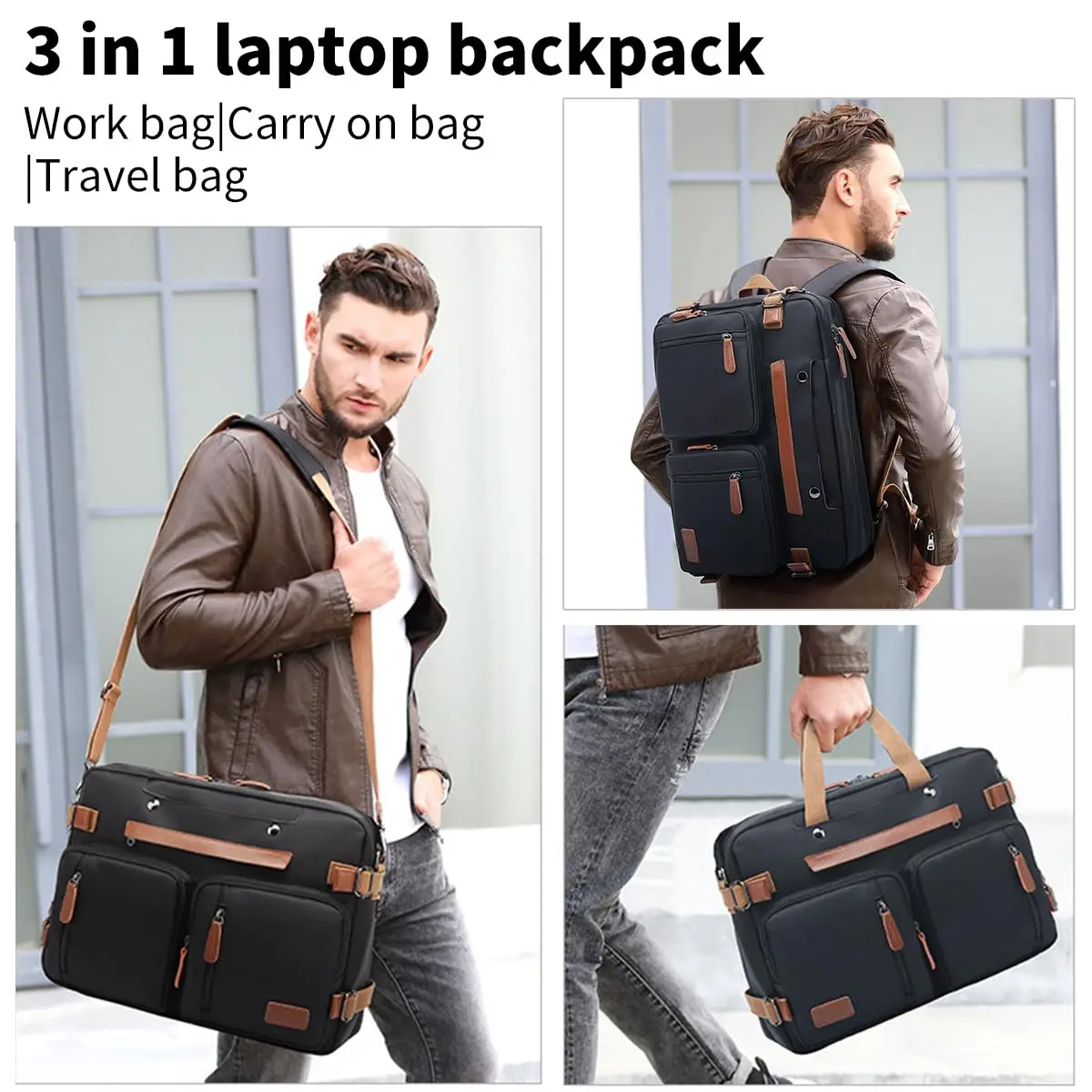 Laptop Bolsa para Homens e Mulheres Bolsas de Trabalho de Escritório Mochila de Negócios Messenger Bolsa Bolsas de Computador Laptops 17.3 em 1 - Imagem 4