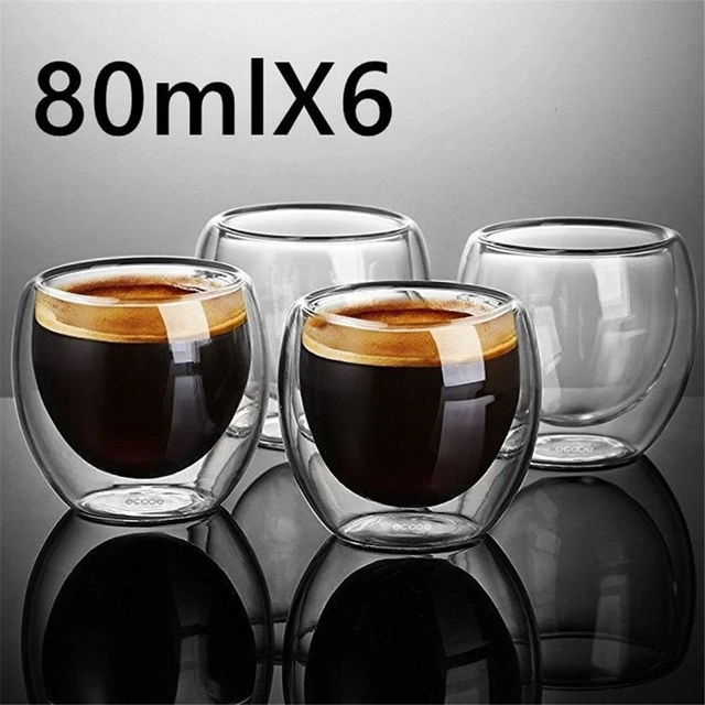 Nespresso Coffee Cup 2/3/4 Set Double Glass Coffee Cup Thermal Insulation  Coffee Cup Heat-resistant Lead-free Glass - AliExpress