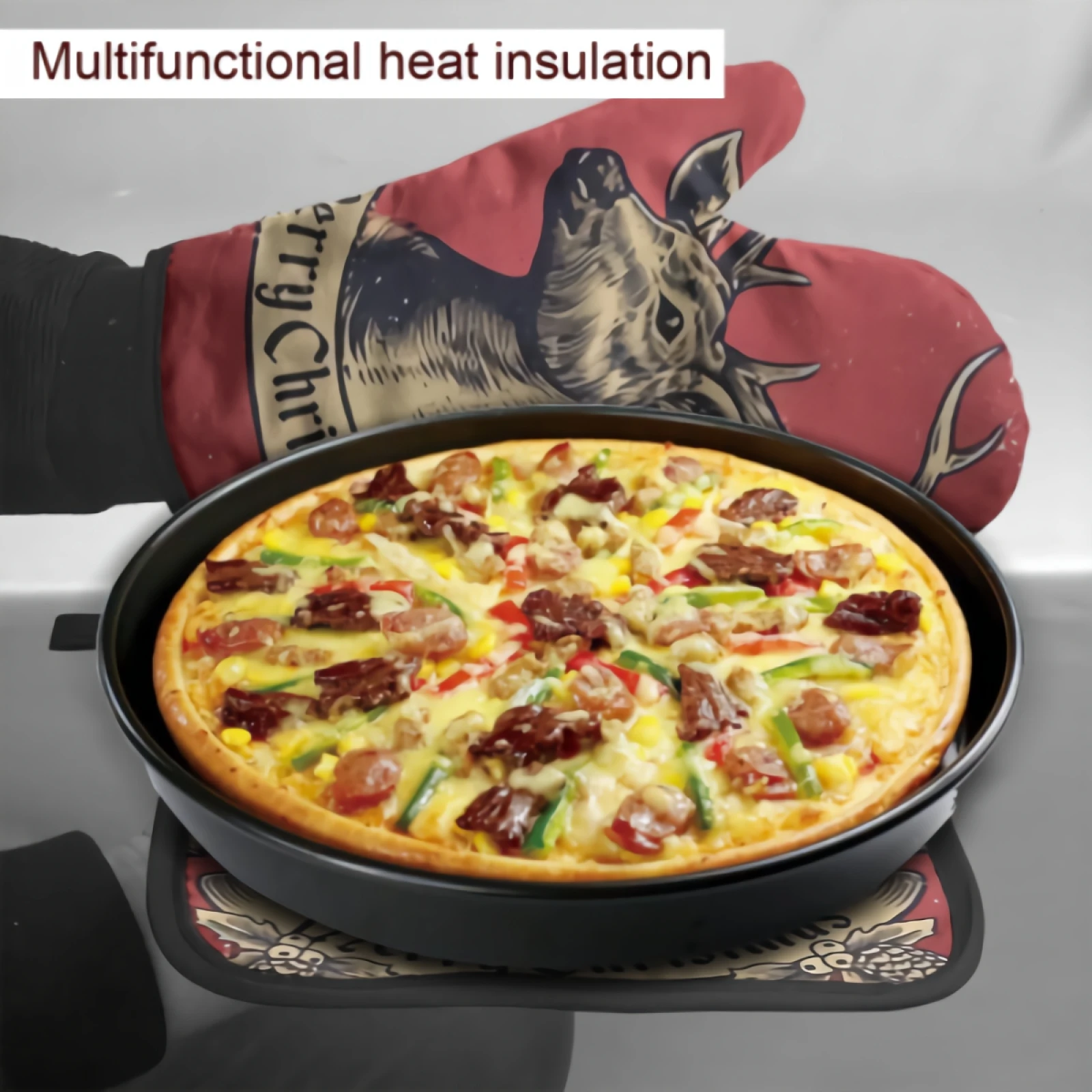 Baking Heat Insulation Potholder Funny Cooking Christmas Oven