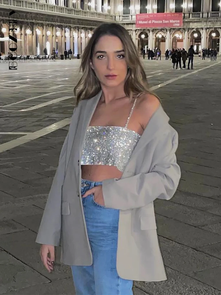 BoozRey 2022  Y2K ڸ ž  μҸ Ƽ   İƼ Ʈ Backless  ũ ž Ŭ м
