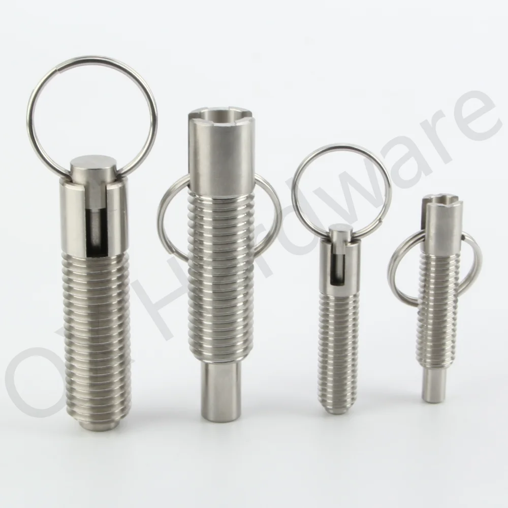 QX234 Factory Supply Hand Retractable Pull Pin Spring Plunger Index Bolt Stainless/Carbon Steel Indexing Plunger With Ring