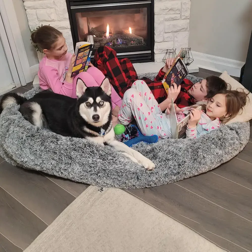 Super Large Dog Sofa Bed Round Dog Bed Plush Pet Kennel Mats Pet Cat Winter Warm Sleeping Floor Mats for Large