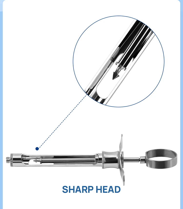 AZDENT Dental Aspirating Spritze 1,8 ml Hakenkopf Scharfer Kopf Chirurgisches Instrument Zahnmedizin Injektionsspritze Werkzeug Edelstahl – Detail 3