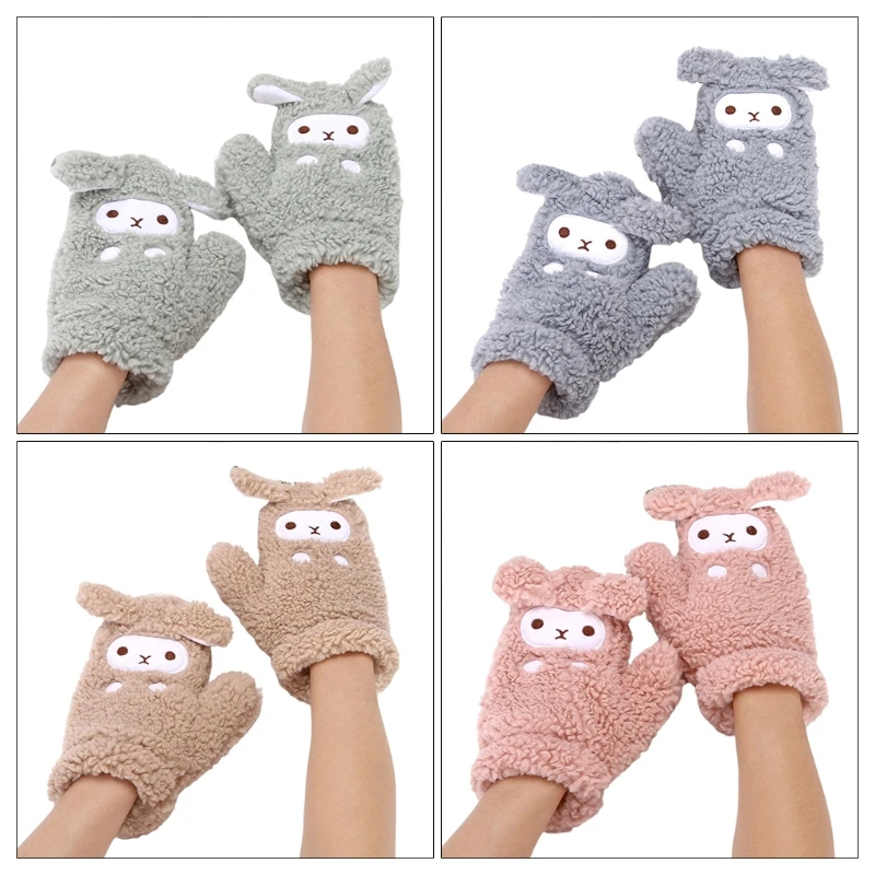 

New Windproof Skiing Mittens with Soft Cotton Lining Kid Winter Warm Mittens Gloves