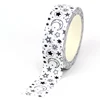 NEW 1PC 10M Decor Cute Black and White Moon and Stars Washi Tapes Scrapbooking Planner Adhesive Masking Tape Stationery 1