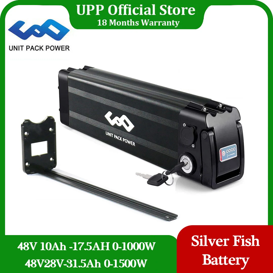 

Sliver Fish eBike Battery 48V 17.5Ah 15Ah 13Ah Sanyo Cell Li-ion for 1000W 750W 500W 350W Prophete/Phylion/MiFa/Rex/Trio eBike