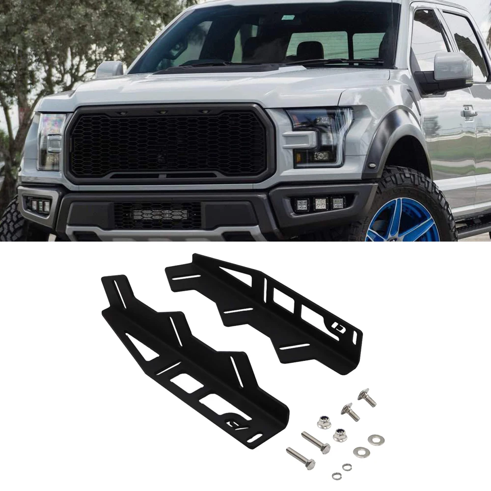 Front Hidden LED Fog Light Mounting Brackets For Ford 2017-2022 Raptor ( 2nd Generation Ford SVT Raptor)