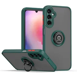 Shockproof Phone Case with Ring Holder - Durable Protective Cover - Galaxy Note10 Plus (Dark Green)