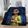 Coraline Sofa Blankets and Throws Cute Throw Blanket Luxury Fluffy Plaid Microfiber Bedding Interior for Home Beach Towel Knee & 3