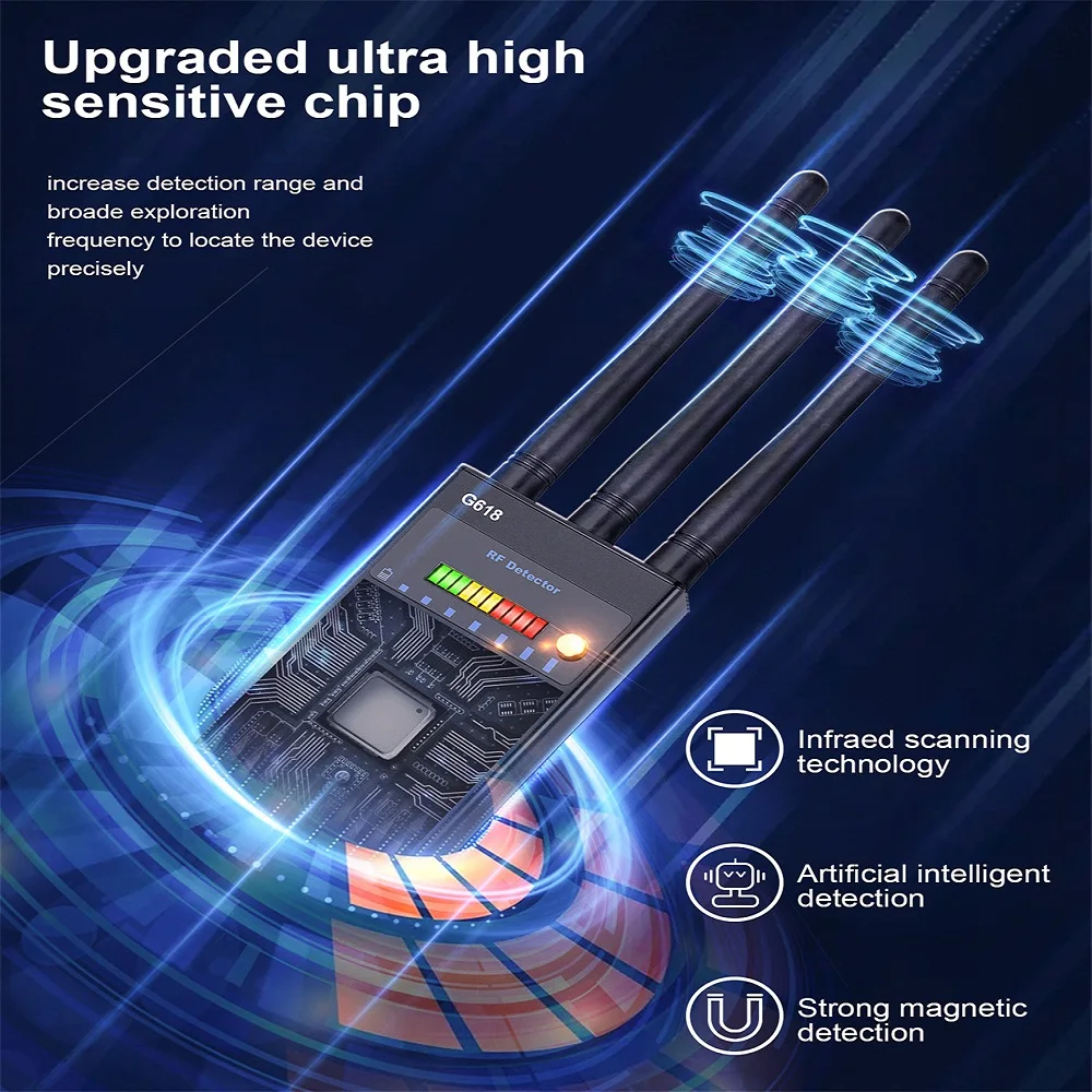 Three Antennas Professional Radio Frequency Detection Device GSM GPS RF