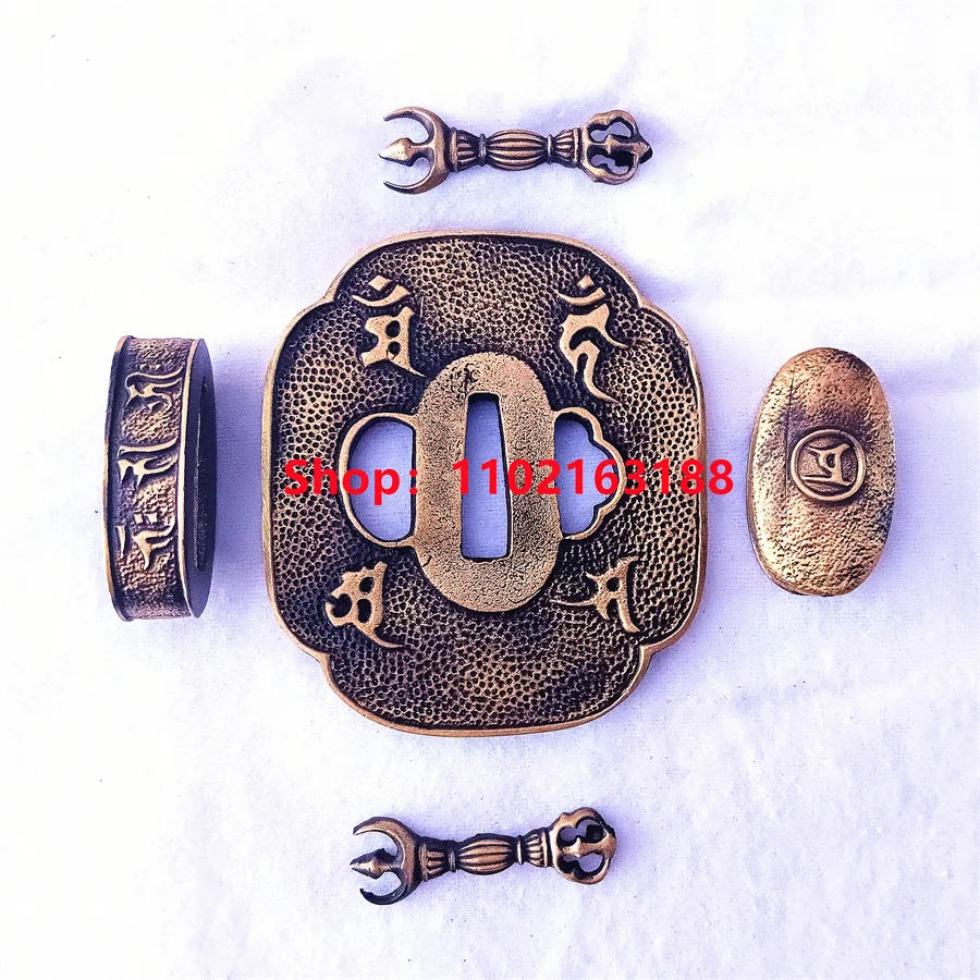 

Very Good Handguard Tsuba Guard Fuchi Kashira Menuki Copper Brass Material For Real Japanese Japan Samurai Katana Sword Fittings