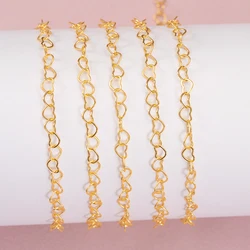 1 Meter Metal Love Heart Chain for DIY Jewelry Making and Craft Supplies (Gold Color)