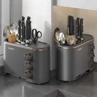 Multi-purpose Knife Chopsticks Holder with Seasoning Box Kitchen Plastic Utensil Drying Rack Spoon Fork Cutlery Storage Cylinder 1