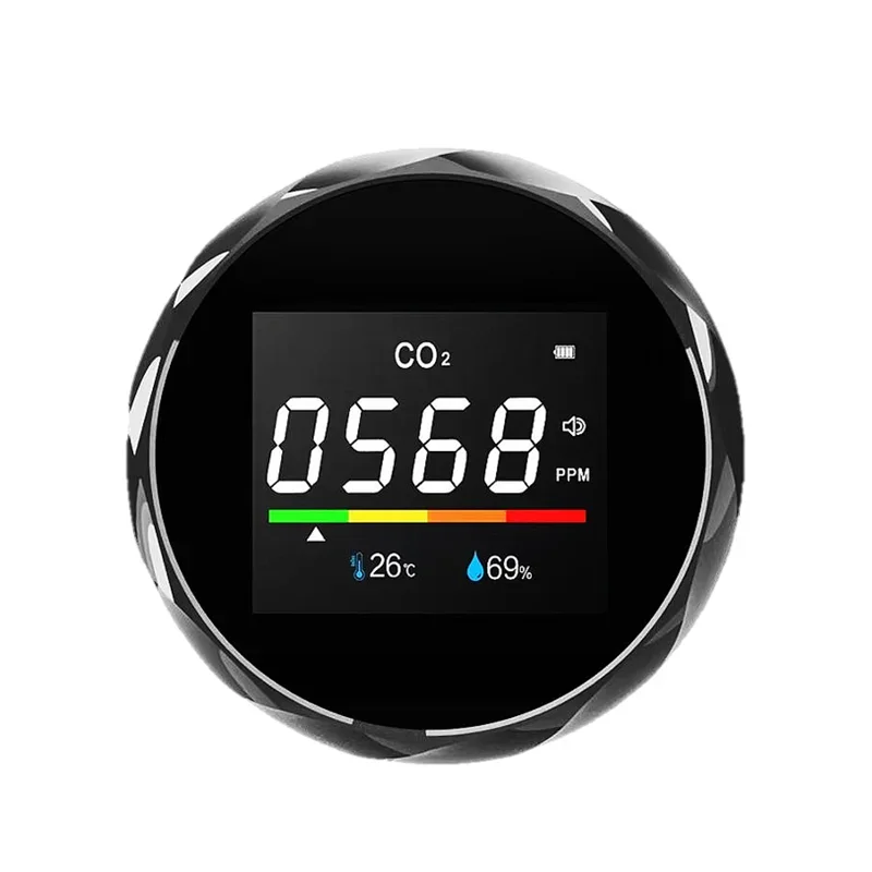 

New 6 In 1 HCHO TVOC Harmful Gas Detection CO2 PM2.5 PM10 Temperature And Humidity Air Quality Mo nitor