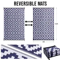 Homaxy Classic Outdoor Plastic Straw Patio Blankets Indoor Waterproof Carpets For Deck Backyard Family Picnic Balcony Rugs 2