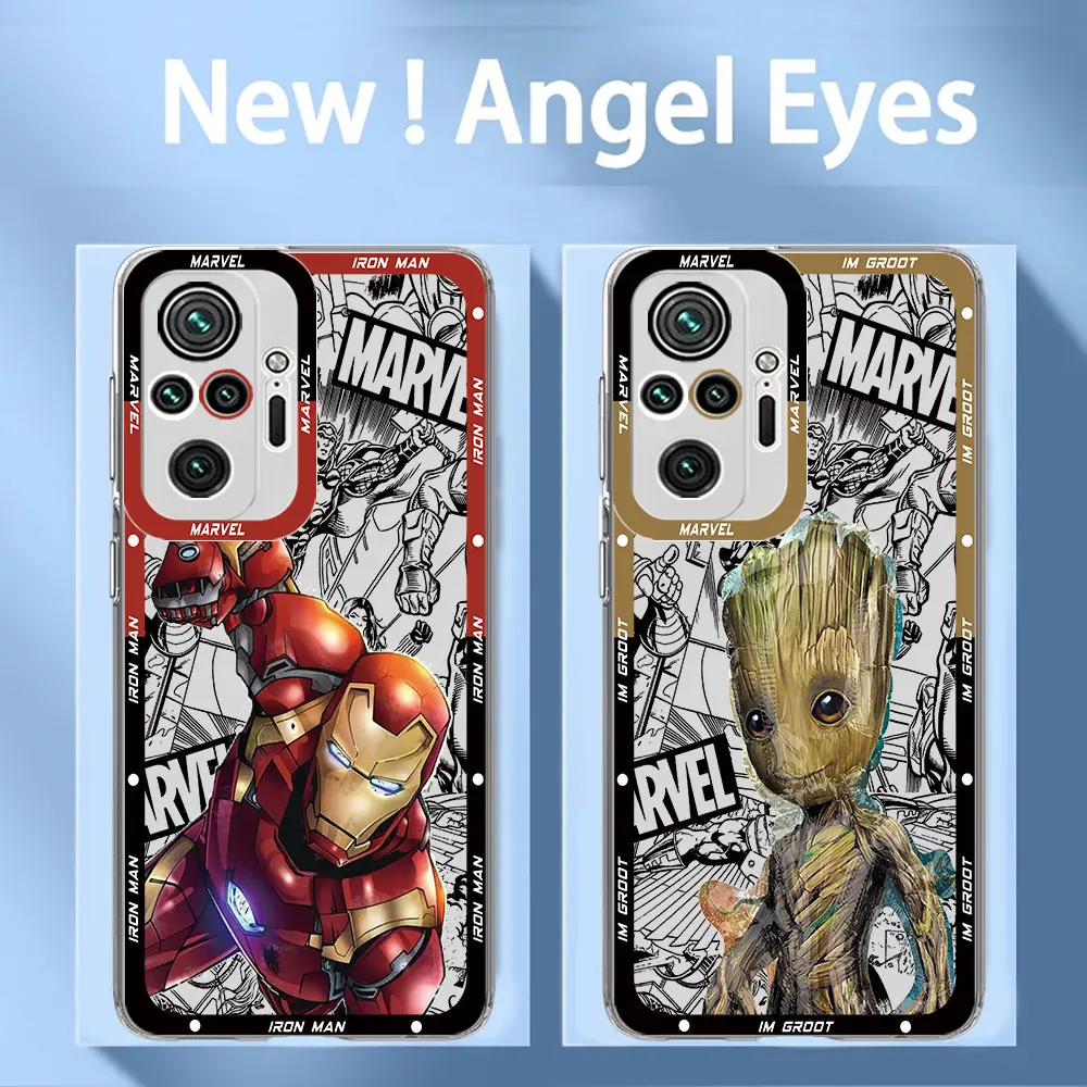 Custodia Per Xiaomi Redmi Note 9 Pro 10 Pro 9T 12 Pro 11 Pro 12S 8 11S Marvel Spiderman Iron Man Back Cover In Silicone Trasparente Tpu