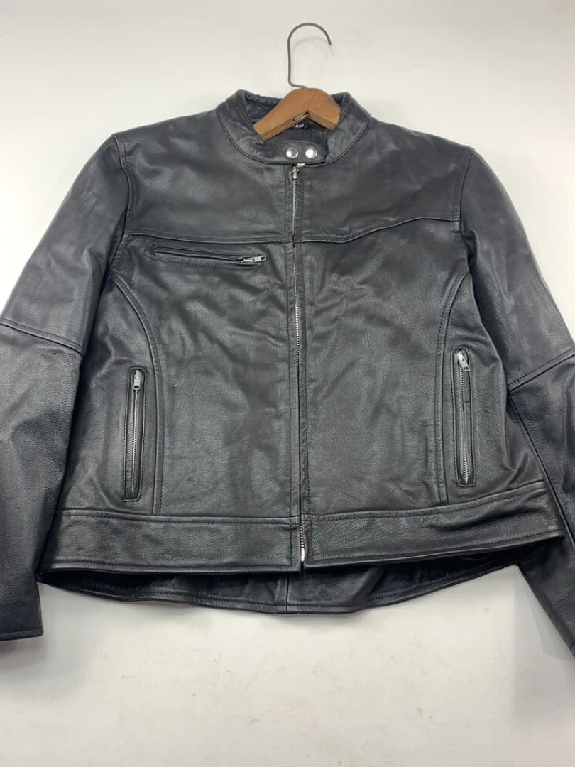 Women Leather Jacket Mossi Motorsports Apparel Insulated Black Genuine Leather Coat