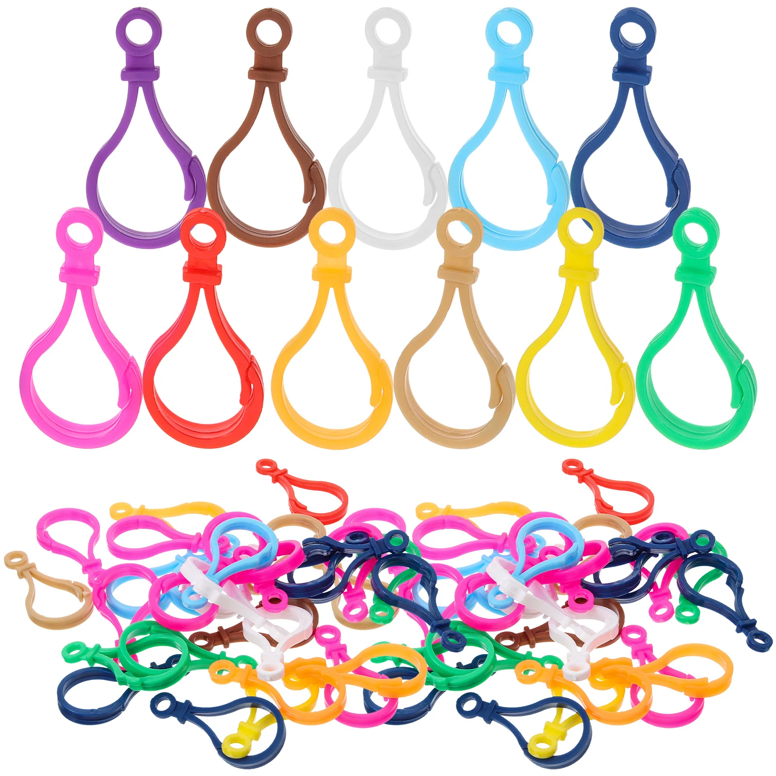 

100pcs Lobster Claw Clasps Hard Plastic Clasp Hook Clips Accessories Lanyard Snap