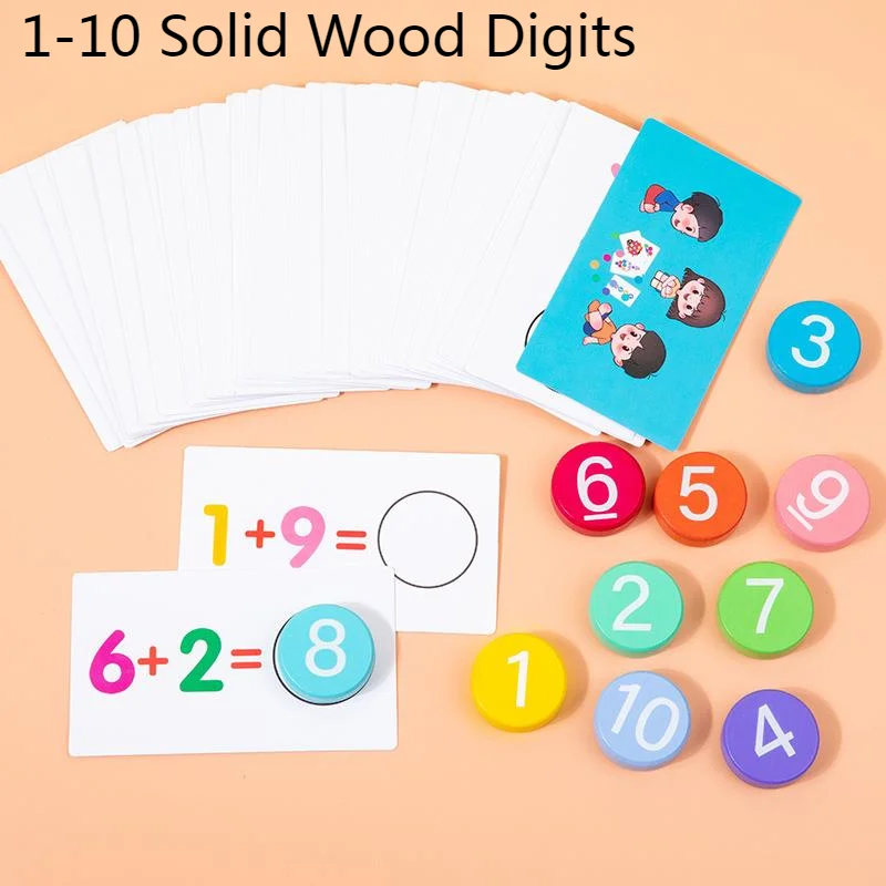 Montessori Math Wooden Toys Addition Subtraction Teaching Aids Preschool Learning Education Toy Digital Puzzles Toddlers Gifts 5