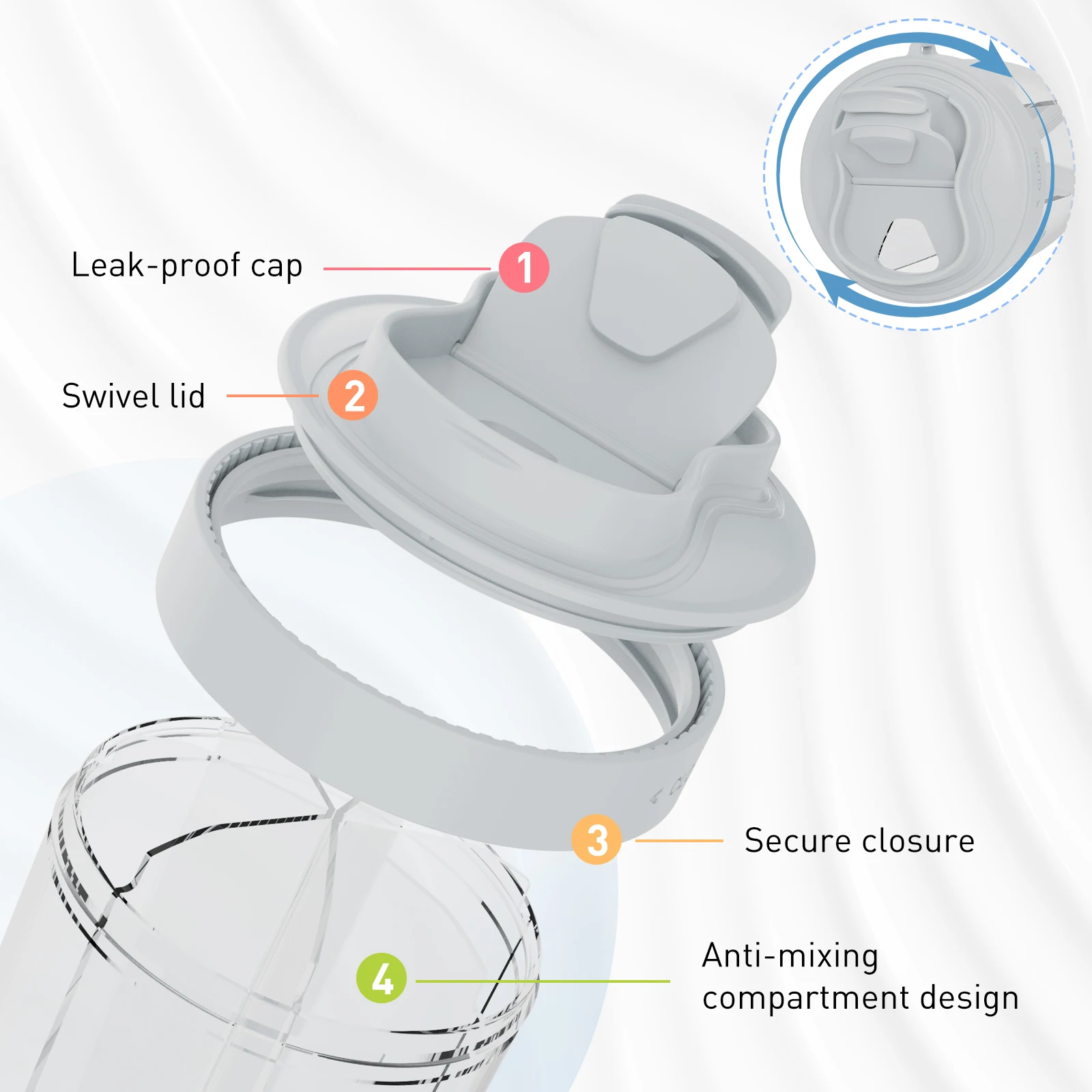 Portable Pill Dispenser Bottle Vitamin Organizer for Traveling Waterproof Portable Drug Tablet Dispenser Box with 7 Compartments