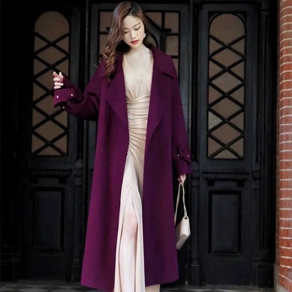 Ameri LAUREN OVER COAT 刺繍ロングコートpurple Ameri LAUREN OVER COAT 刺繍ロングコートpurple