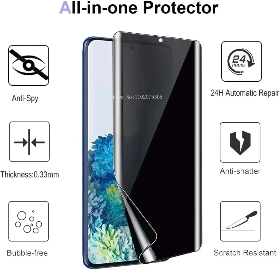 Anti-Spy Privacy Hydrogel Screen Protector - 3 Pack