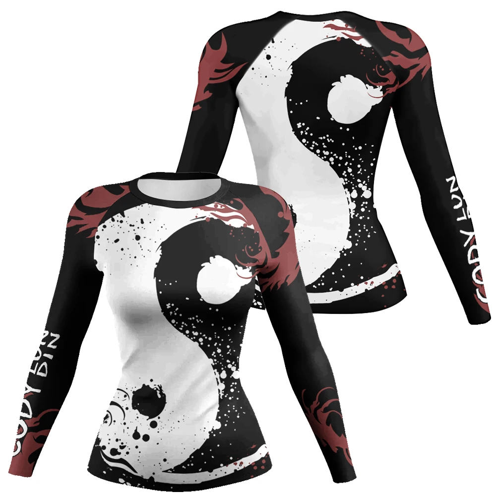 

Custom MMA Jiu jitsu T Shirt Women Rashguard bjj Muay Thai Shirt Print Kickboxing Compression Shirts Boxe Fighting MMA Clothing