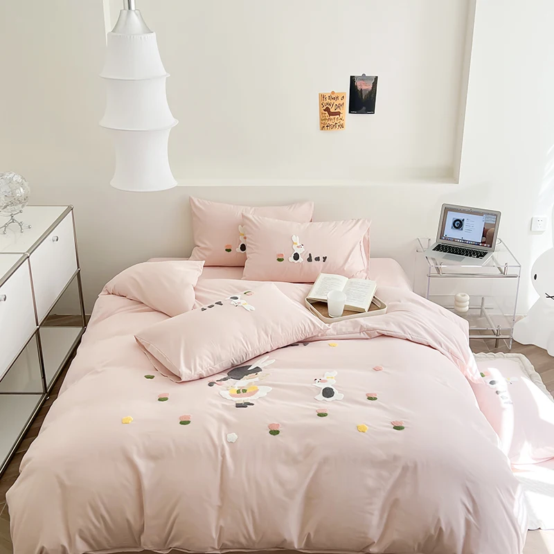 

Комплект постельного белья Beredo из 4 предметов, Хлопковое полотенце с водяной промывкой и вышивкой