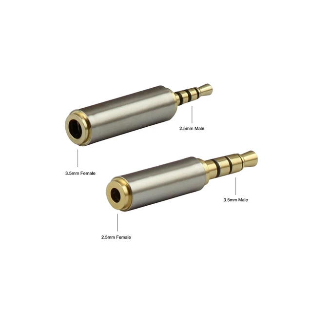 2.5mm (Male Plug) to 3.5mm (Female Jack) Stereo Adapter