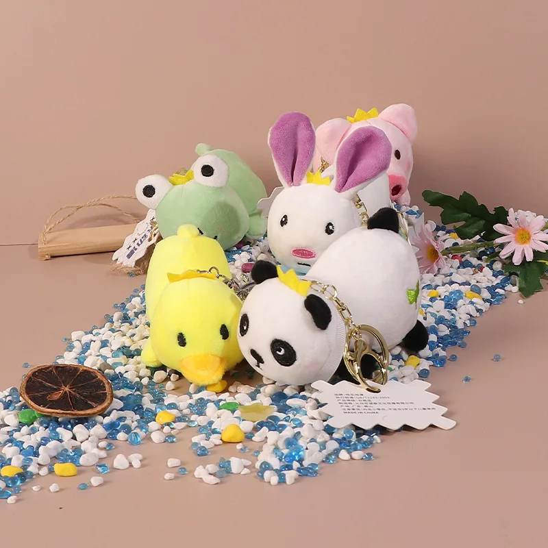 

Cartoon Kawaii Animal Plush Doll Pendant Key Chain Men Women Creative Cute Panda Frog Pig Plush Toy Couple Bag Pendant Gifts