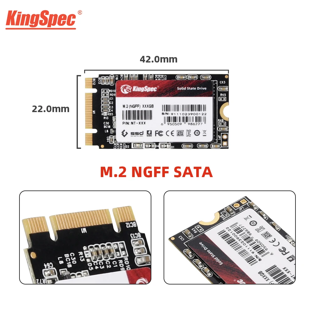 KingSpec M.2 SSD NGFF 512GB 1TB 2TB Hard Drive 2242 SATA SSD 256GB 128GB SATAIII 6 Gb/s Hard Disk for Laptop Destop Thinkpad 240