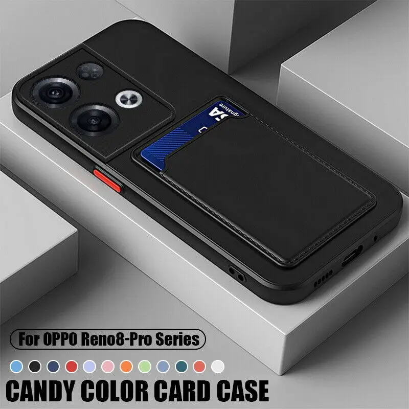 

Phone Case For Oppo Reno 8 Pro+ 7 F21 Pro Card Holder Slot ShockProof TPU Cover iphone 13 phone cases