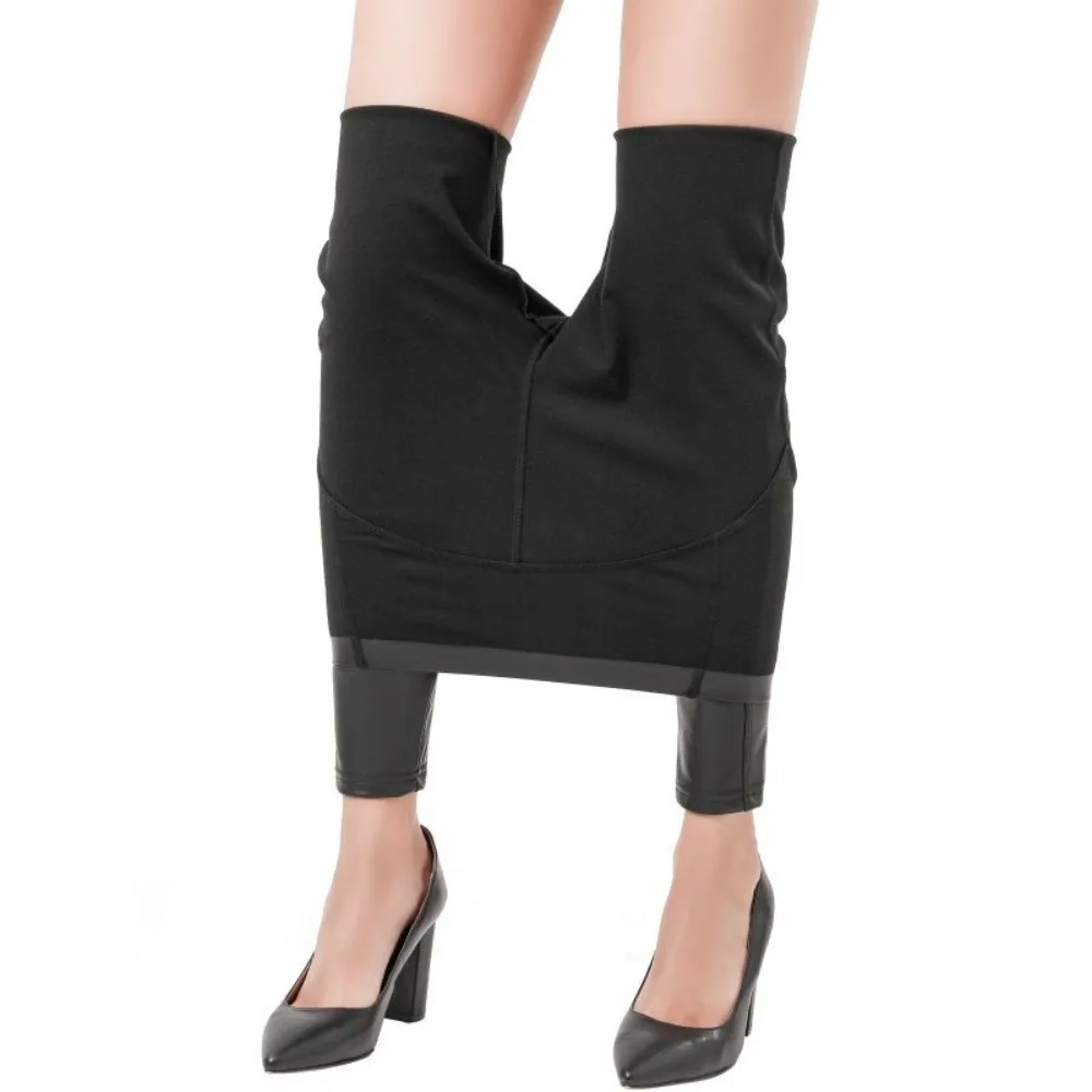 High Elastic Leather Pants Women with Invisible Open Crotch Outdoor Sex High Waist Warm Leggings Slim Fit Small Foot Leggings