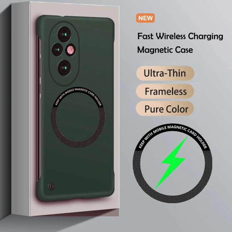 Ultra Slim Magnetic Frameless Solid Color Phone Case - Hard Cover