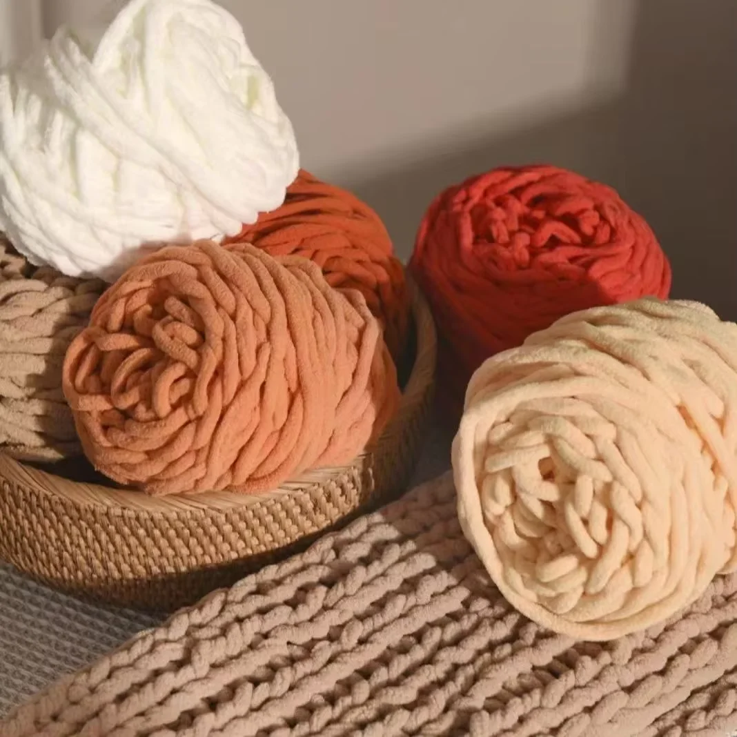 3 Stück 300g Chenille-Strickgarn, Weiches Eisstreifen-Baumwollgarn, DIY-Wollgarn für Handgestrickte Decken, Schals, Dickes Garn – Detail 5