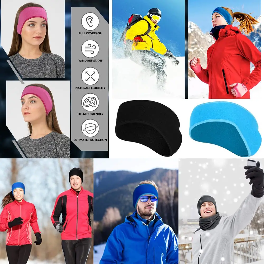 1Pcs Outdoor Sport Haar Schweiß Fleece Ohr Abdeckung Ohrenschützer Stirnband Winter Schweißband Ohr Wärmer Laufende Stirnband – Detail 5
