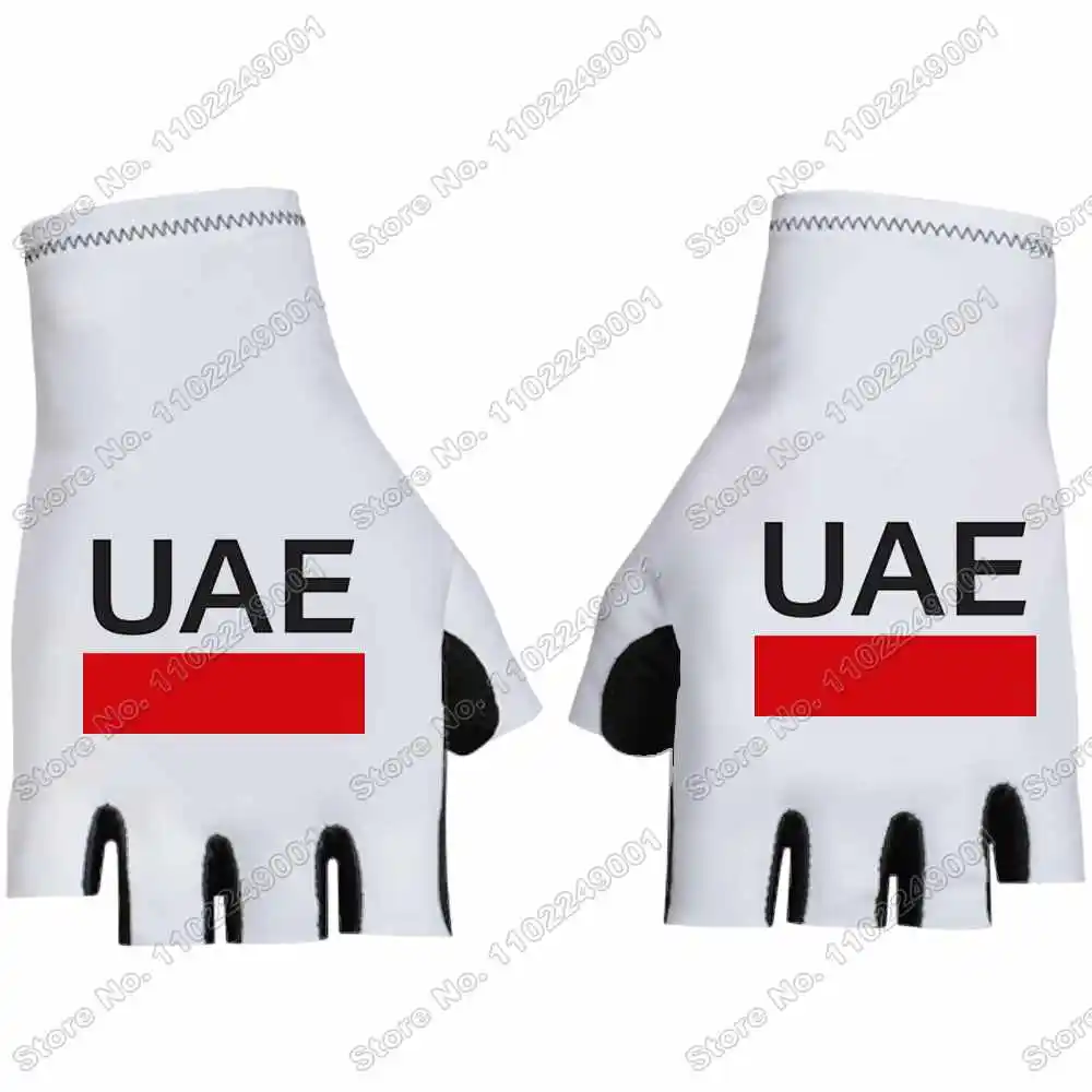 UAE Team Cycling Glove Slovenia Champion Tadej Pogacar Bicycle Gel Half Finger Glove Men Road Bike Jersey Anti-shock Mitten