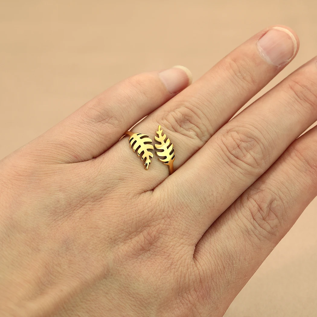 Anillo Geométrico de Flor y Hoja Vintage (Acero Inoxidable Dorado) Sa69c3be04c39484180c9e6f6acb4d483y