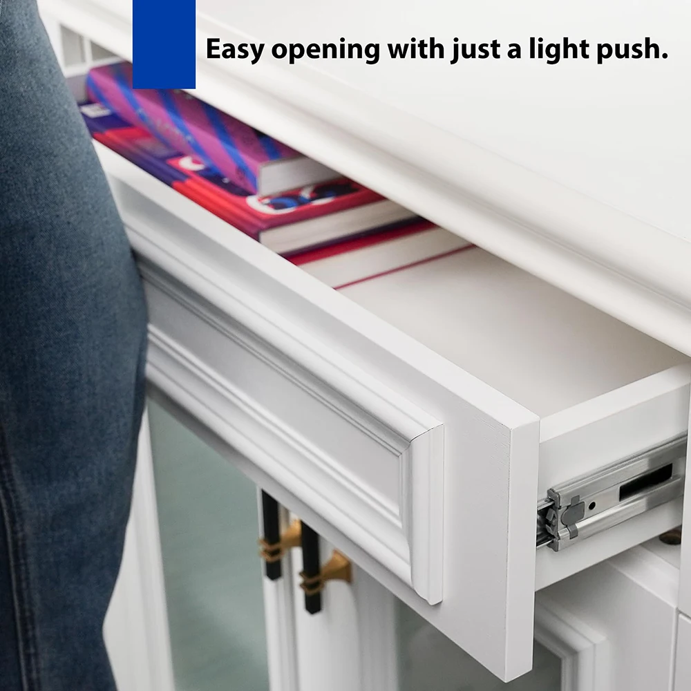 Drawer Slides 12-16 inches Stainless Steel Drawer Slides Soft Close Drawer Track Rail Sliding Three-Section Cabinet Slides Furniture Hardware