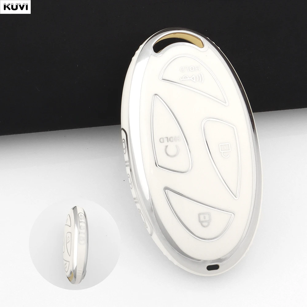 Elegant TPU Car Remote Key Case Cover with Keychain - Protective Accessory