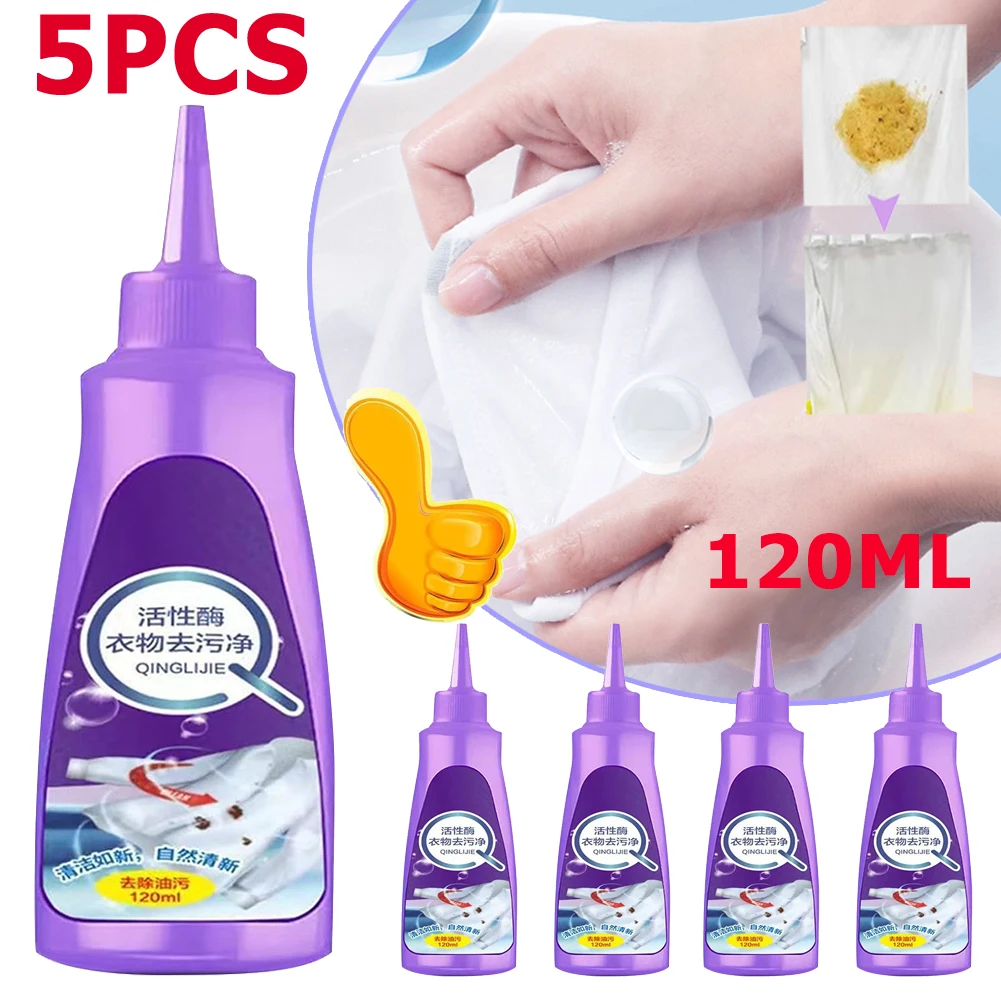 120 ML Concentrated Liquid Laundry Detergent Active Enzyme Laundry Detergent Works on Most Coffee Mud Grease Oil Stain Remove