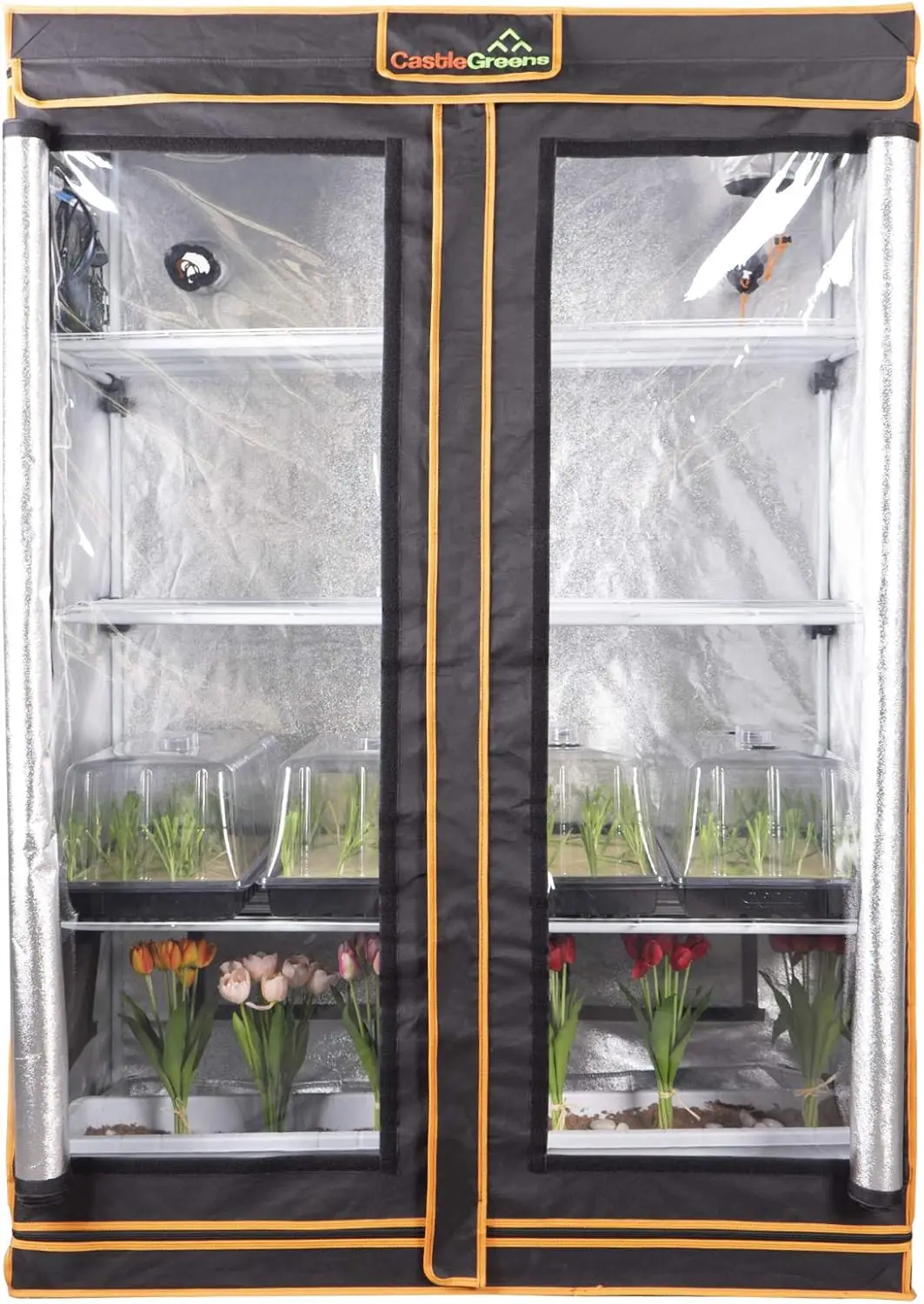 48"x24"x72" Multi-Storey Grow Tent Extra-Large Observation windows Heavy-Duty 600D Mylar Plant Tent Waterproof Growing Tents