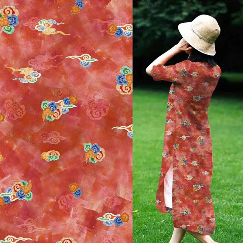 High quality Natural Pure Ramie Linen Fabric Chinese Dress Summer Thin Tissue DIY Sewing Designer